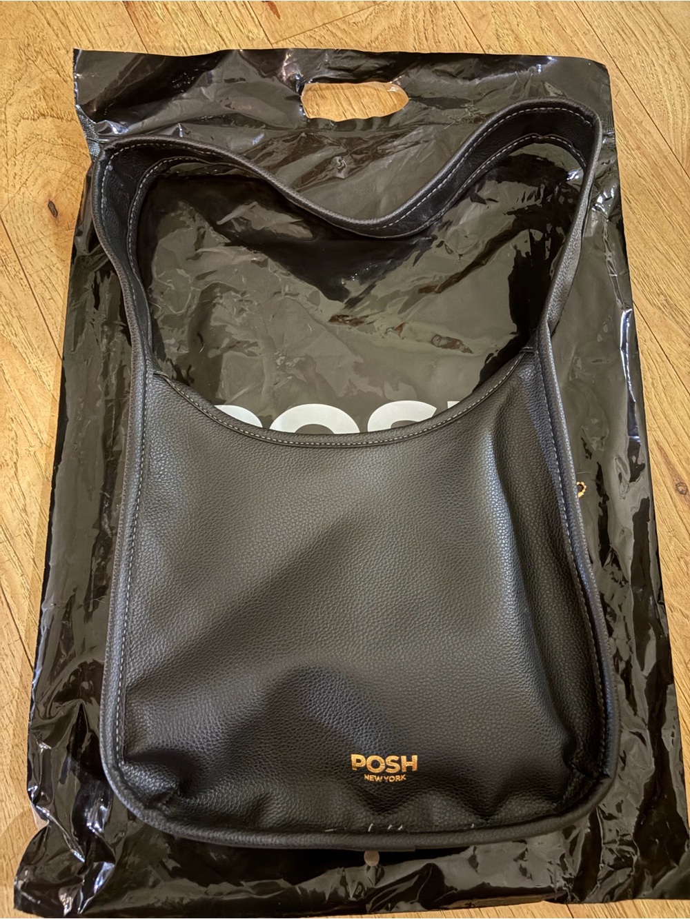 Black Leather Shoulder Bag posh New York